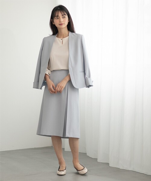 index（インデックス）の「◆セットアップ対応 リネンライクAラインスカート【洗濯機洗い可/ストレッチ/イージーケア/アンチピリング】（スカート・レディース・ネイビー系5/ネイビー/ライトブルー/ライトグレー・40/42/36/38）」の11枚目の写真