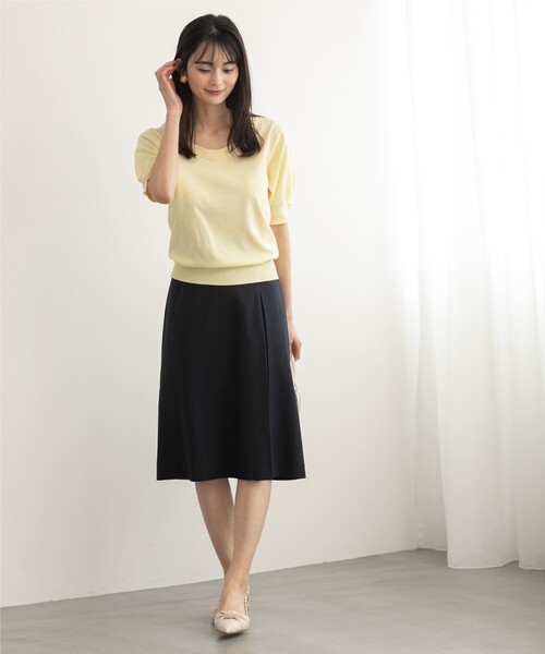 index（インデックス）の「◆セットアップ対応 リネンライクAラインスカート【洗濯機洗い可/ストレッチ/イージーケア/アンチピリング】（スカート・レディース・ネイビー系5/ネイビー/ライトブルー/ライトグレー・40/42/36/38）」の17枚目の写真