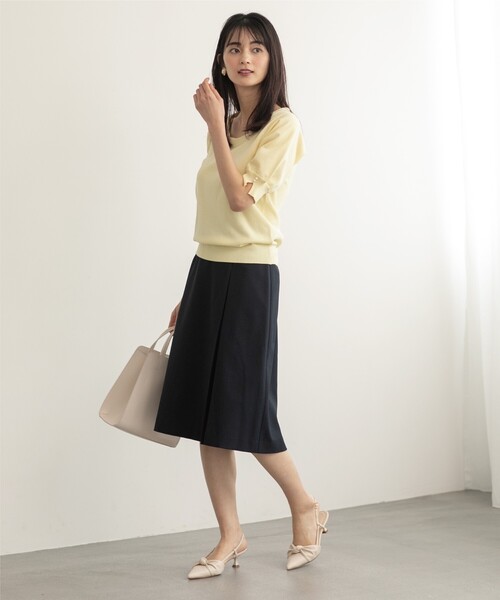 index（インデックス）の「◆セットアップ対応 リネンライクAラインスカート【洗濯機洗い可/ストレッチ/イージーケア/アンチピリング】（スカート・レディース・ネイビー系5/ネイビー/ライトブルー/ライトグレー・40/42/36/38）」の18枚目の写真