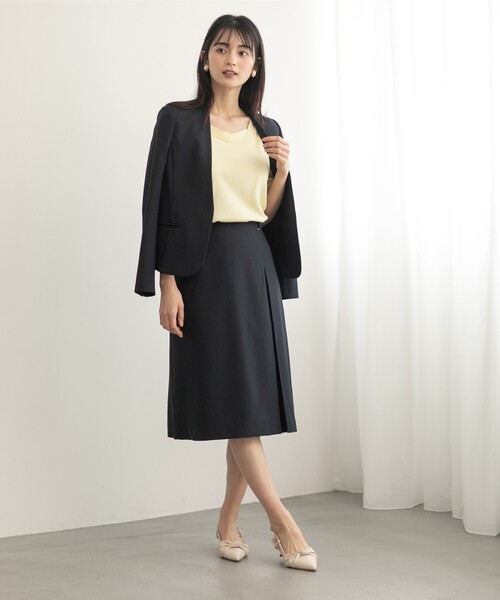 index（インデックス）の「◆セットアップ対応 リネンライクAラインスカート【洗濯機洗い可/ストレッチ/イージーケア/アンチピリング】（スカート・レディース・ネイビー系5/ネイビー/ライトブルー/ライトグレー・40/42/36/38）」の19枚目の写真