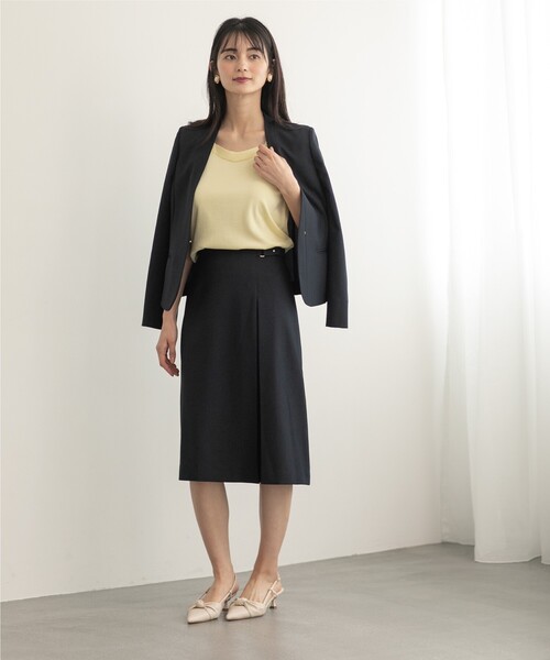 index（インデックス）の「◆セットアップ対応 リネンライクAラインスカート【洗濯機洗い可/ストレッチ/イージーケア/アンチピリング】（スカート・レディース・ネイビー系5/ネイビー/ライトブルー/ライトグレー・40/42/36/38）」の20枚目の写真