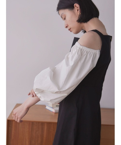 honeymihoney コットン　オフショルダー　ワンピース　ブラック HONEY.MALL