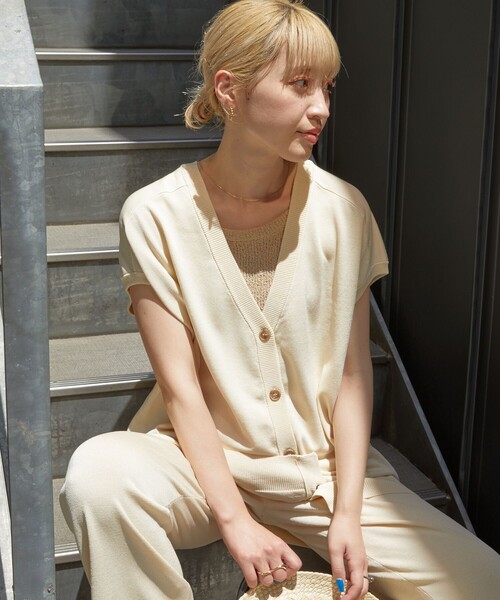 FREAK'S STORE(フリークスストア)の「【限定展開】釦ベストワイドイージーパンツセットアップ(ベスト・ワイドパンツ)(セットアップ・レディース・ナチュラル/ブラック/ブラウン/ブルーグリーン・SMALL/MEDIUM)」の10枚目の写真