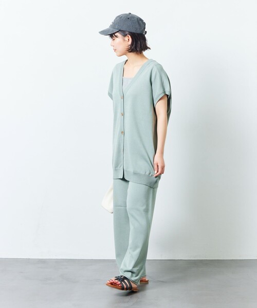 FREAK'S STORE(フリークスストア)の「【限定展開】釦ベストワイドイージーパンツセットアップ(ベスト・ワイドパンツ)(セットアップ・レディース・ナチュラル/ブラック/ブラウン/ブルーグリーン・SMALL/MEDIUM)」の7枚目の写真