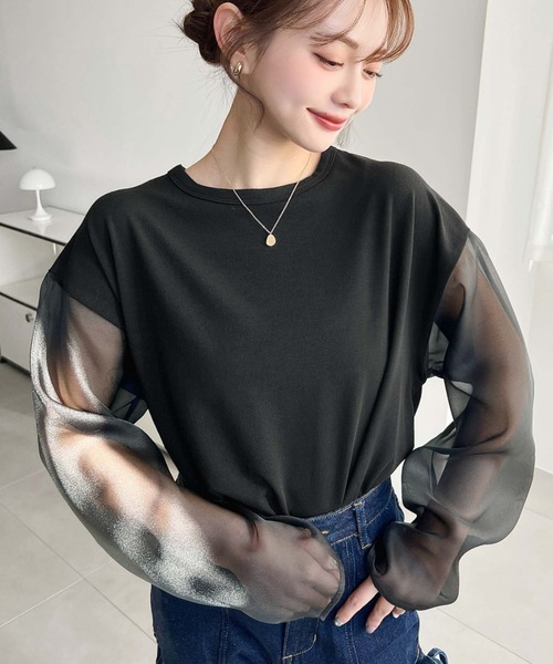 セール】シアースリーブロングTシャツ（Tシャツ/カットソー）｜moment+