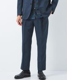 green label relaxing | 麻混カルゼ 2プリーツ スラックス(スラックス)