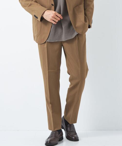 green label relaxing（グリーンレーベルリラクシング）の「麻混カルゼ 2プリーツ スラックス（スラックス・メンズ・モカ/ネイビー/ダークグレー・L/XL/S/M）」の13枚目の写真