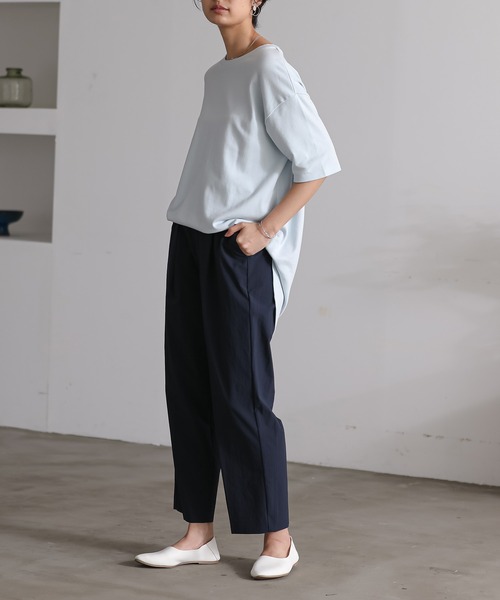 for/c（フォーシー）の「[高身長向けサイズ有]ドライタックテーパードパンツ【サスティナブル】（スラックス・レディース・ネイビー/ベージュ/ブラック/チャコール・LL/L/S/M/TM）」の11枚目の写真