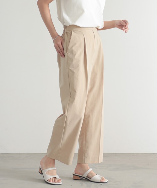 for/c（フォーシー）の「[高身長向けサイズ有]ドライタックテーパードパンツ【サスティナブル】（スラックス・レディース・ネイビー/ベージュ/ブラック/チャコール・LL/L/S/M/TM）」の17枚目の写真