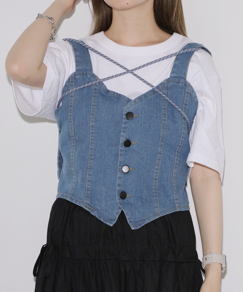 ROOPTOKYO(ループトウキョウ)の「▲Denim String Bustier / デニムビスチェ(キャミソール・レディース・ブルー・S/M/L)」の14枚目の写真