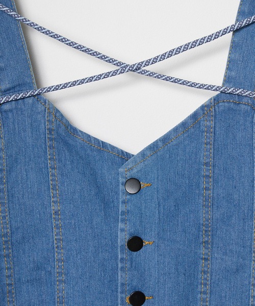 ROOPTOKYO(ループトウキョウ)の「▲Denim String Bustier / デニムビスチェ(キャミソール・レディース・ブルー・S/M/L)」の6枚目の写真