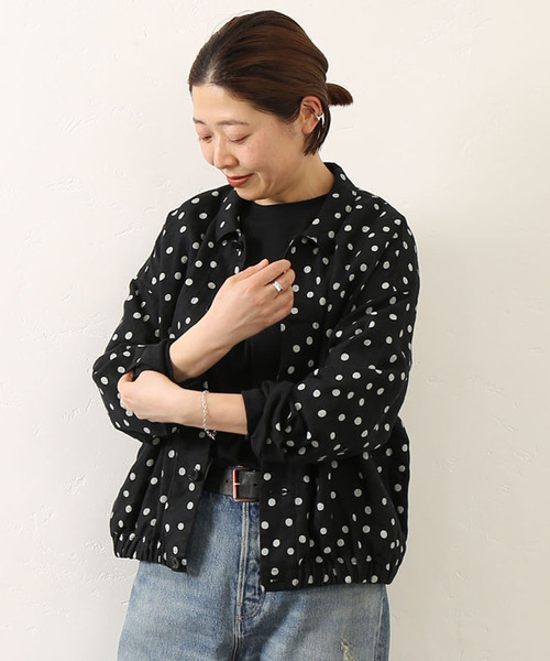 journal standard luxe　リネンドット　ブルゾン　ブラック JOURNAL STANDARD LUXE（ジャーナルスタンダード ラックス）の「リネン