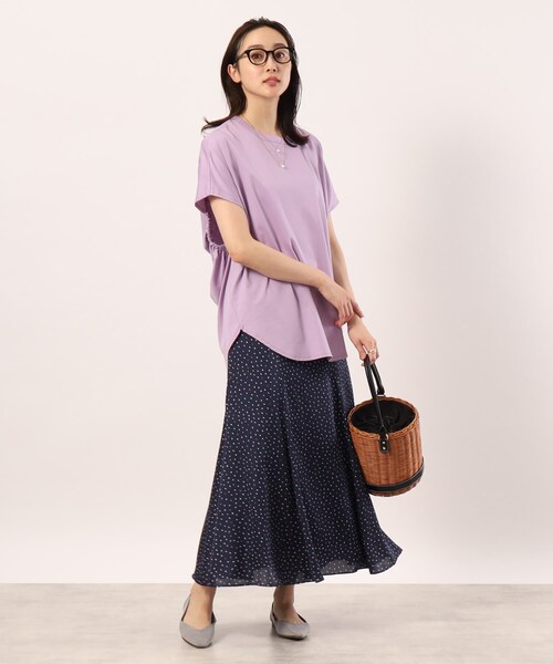 Munich（ミューニック）の「◆【Munich】バックドレイプ プルオーバー（Tシャツ/カットソー・レディース・ホワイト/ブラック/パープル・02）」の6枚目の写真