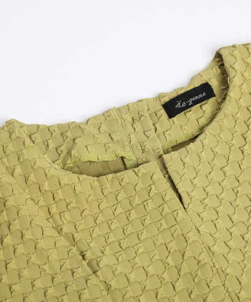 SUGAR BISKET（シュガービスケット）の「ジャガードペプラムブラウス（シャツ/ブラウス・レディース・黄緑系/ベージュ/ホワイト/ブラック・フリー）」の16枚目の写真