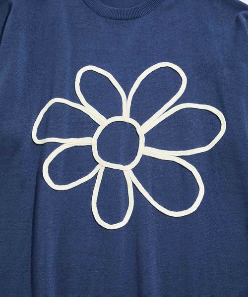 re_k by JUNRED（レクバイジュンレッド）の「re_k by JUNRED / コードフラワー半袖ニットプルオーバー（Tシャツ/カットソー・メンズ・チャコールグレー/ブルー/ライトグレー・S/M/L）」の13枚目の写真