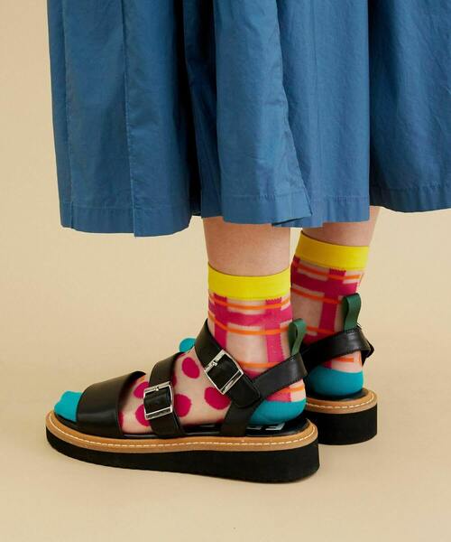 FRAPBOIS（フラボア）の「チェックスルーソックス（ソックス/靴下・レディース・ブラック/ピンク/ネイビー・FREE）」の5枚目の写真