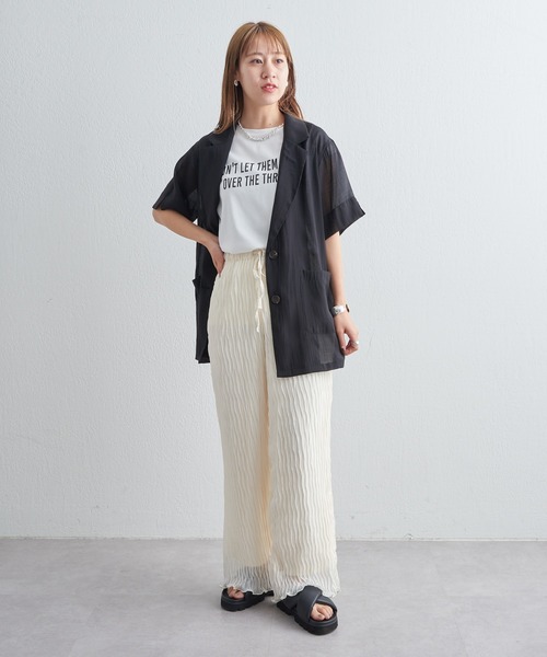 COLONY 2139（コロニートゥーワンスリーナイン）の「ワッシャーシアーパンツ（その他パンツ・レディース・ブラック/オフホワイト/グリーン・FREE）」の9枚目の写真