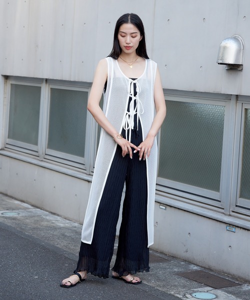 COLONY 2139（コロニートゥーワンスリーナイン）の「ワッシャーシアーパンツ（その他パンツ・レディース・ブラック/オフホワイト/グリーン・FREE）」の8枚目の写真