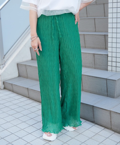 COLONY 2139（コロニートゥーワンスリーナイン）の「ワッシャーシアーパンツ（その他パンツ・レディース・ブラック/オフホワイト/グリーン・FREE）」の12枚目の写真