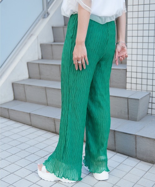 COLONY 2139（コロニートゥーワンスリーナイン）の「ワッシャーシアーパンツ（その他パンツ・レディース・ブラック/オフホワイト/グリーン・FREE）」の5枚目の写真