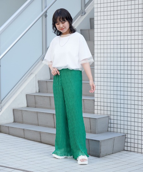 COLONY 2139（コロニートゥーワンスリーナイン）の「ワッシャーシアーパンツ（その他パンツ・レディース・ブラック/オフホワイト/グリーン・FREE）」の16枚目の写真