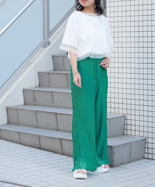 COLONY 2139（コロニートゥーワンスリーナイン）の「ワッシャーシアーパンツ（その他パンツ・レディース・ブラック/オフホワイト/グリーン・FREE）」の20枚目の写真