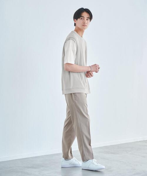 green label relaxing（グリーンレーベルリラクシング）の「アゼ ベスト レイヤード Tシャツ（Tシャツ/カットソー・メンズ・ライトグレー/ロイヤルブルー/ダークグレー・L/XL/S/M）」の4枚目の写真