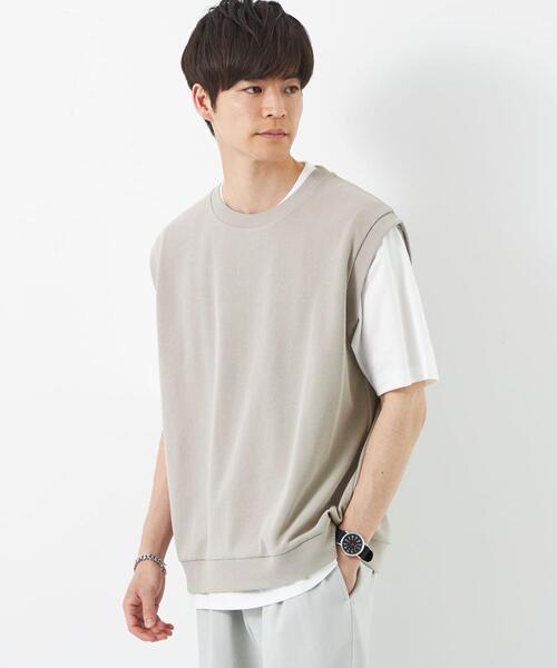 green label relaxing（グリーンレーベルリラクシング）の「アゼ ベスト レイヤード Tシャツ（Tシャツ/カットソー・メンズ・ライトグレー/ロイヤルブルー/ダークグレー・L/XL/S/M）」の5枚目の写真