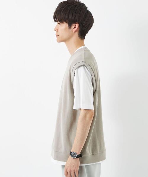 green label relaxing（グリーンレーベルリラクシング）の「アゼ ベスト レイヤード Tシャツ（Tシャツ/カットソー・メンズ・ライトグレー/ロイヤルブルー/ダークグレー・L/XL/S/M）」の7枚目の写真
