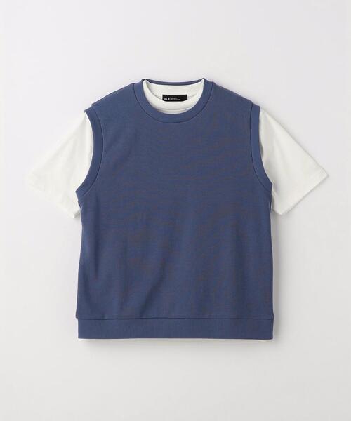 green label relaxing（グリーンレーベルリラクシング）の「アゼ ベスト レイヤード Tシャツ（Tシャツ/カットソー・メンズ・ライトグレー/ロイヤルブルー/ダークグレー・L/XL/S/M）」の13枚目の写真