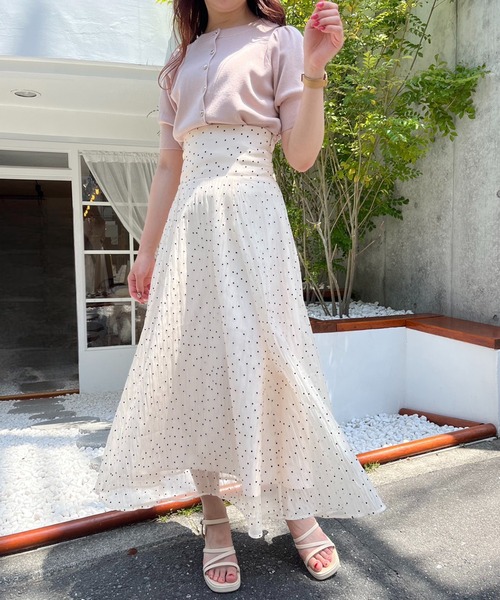 one after another NICE CLAUP（ワンアフターアナザーナイスクラップ）の「ハートボタン前後2wayニット（カーディガン/ボレロ・レディース・ブラック/オフホワイト/ピンク/杢グレー・FREE）」の20枚目の写真