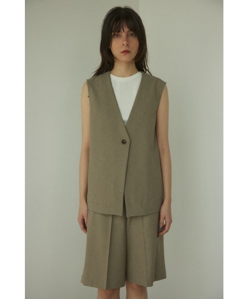BLACK BY MOUSSY(ブラックバイマウジー)の「long slit vest(ロングスリットベスト)(ベスト・レディース・ベージュ/ブラック・FREE)」の20枚目の写真