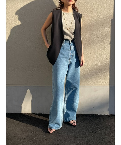 BLACK BY MOUSSY(ブラックバイマウジー)の「long slit vest(ロングスリットベスト)(ベスト・レディース・ベージュ/ブラック・FREE)」の12枚目の写真