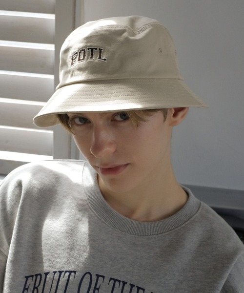 FRUIT OF THE LOOM(フルーツオブザルーム)の「EMBROIDERY BUCKET HAT / バケット / ハット / カジュアル / ユニセックス / 刺繍(ハット・メンズ・ブラック/グリーン/ベージュ・FREE)」の3枚目の写真