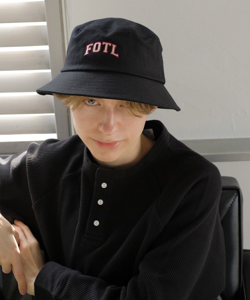 FRUIT OF THE LOOM(フルーツオブザルーム)の「EMBROIDERY BUCKET HAT / バケット / ハット / カジュアル / ユニセックス / 刺繍(ハット・メンズ・ブラック/グリーン/ベージュ・FREE)」の5枚目の写真