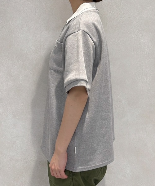 MUHET(ミュエータ)の「ライン入りポロシャツ(ポロシャツ・レディース・カーキ/杢グレー/イエロー・MEDIUM/X-LARGE)」の8枚目の写真