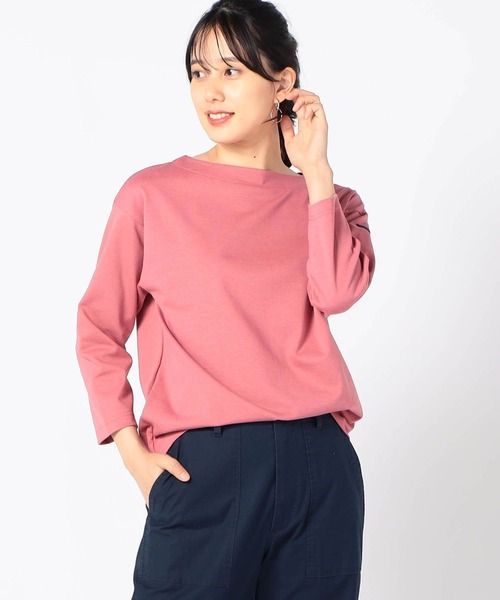 Grand PARK（グランドパーク）の「日本製　デラヴェ天竺カットソー（Tシャツ/カットソー・レディース・ブラック/ピンク/ダークブラウン・MEDIUM）」の3枚目の写真