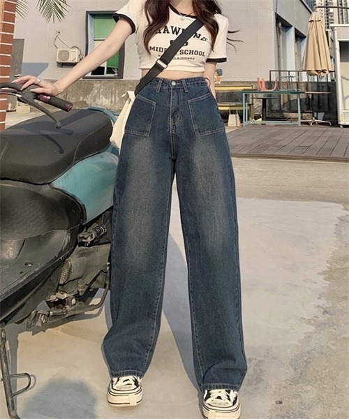 Dream garden(ドリームガーデン)の「ヴィンテージライクワイドデニムパンツ(デニムパンツ・レディース・ブルー/ブラック・2XL/XS/S/M/L/XL)」の16枚目の写真
