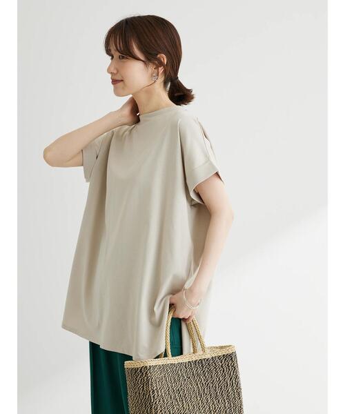 Green Parks(グリーンパークス)の「汗じみ防止Wカフスフレンチチュニック(Tシャツ/カットソー・レディース・ブラック/オフホワイト/イエロー/ダークブルー/ライトグレー・FREE)」の7枚目の写真