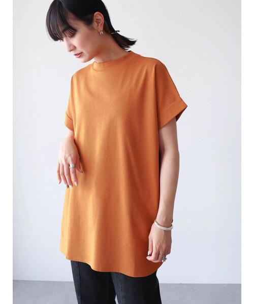 Green Parks(グリーンパークス)の「汗じみ防止Wカフスフレンチチュニック(Tシャツ/カットソー・レディース・ブラック/オフホワイト/イエロー/ダークブルー/ライトグレー・FREE)」の9枚目の写真