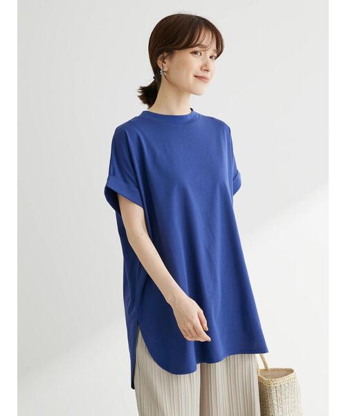 Green Parks(グリーンパークス)の「汗じみ防止Wカフスフレンチチュニック(Tシャツ/カットソー・レディース・ブラック/オフホワイト/イエロー/ダークブルー/ライトグレー・FREE)」の10枚目の写真