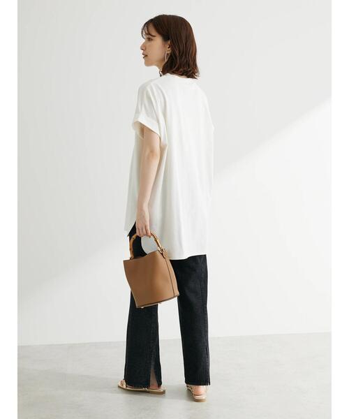 Green Parks(グリーンパークス)の「汗じみ防止Wカフスフレンチチュニック(Tシャツ/カットソー・レディース・ブラック/オフホワイト/イエロー/ダークブルー/ライトグレー・FREE)」の13枚目の写真