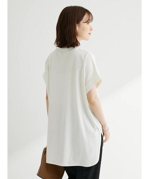 Green Parks(グリーンパークス)の「汗じみ防止Wカフスフレンチチュニック(Tシャツ/カットソー・レディース・ブラック/オフホワイト/イエロー/ダークブルー/ライトグレー・FREE)」の16枚目の写真