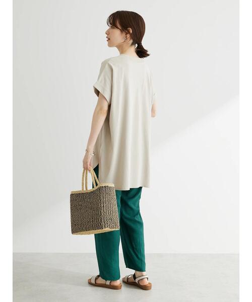 Green Parks(グリーンパークス)の「汗じみ防止Wカフスフレンチチュニック(Tシャツ/カットソー・レディース・ブラック/オフホワイト/イエロー/ダークブルー/ライトグレー・FREE)」の22枚目の写真