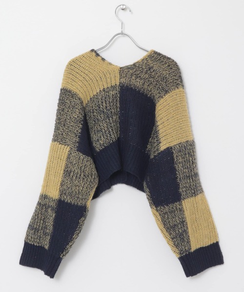 KBF（ケイビーエフ）の「BIGチェックショートカーディガン（カーディガン/ボレロ・レディース・ホワイト系その他/パープル系その他/ブルー系その他・ONE）」の18枚目の写真