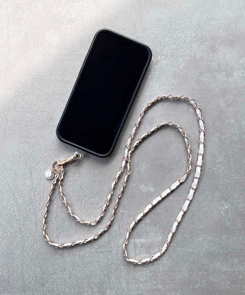 PICCIN（ピッチン）の「レザーチェーンスマホショルダーストラップ（スマホグッズ・レディース・ブラック/ホワイト・FREE）」の6枚目の写真