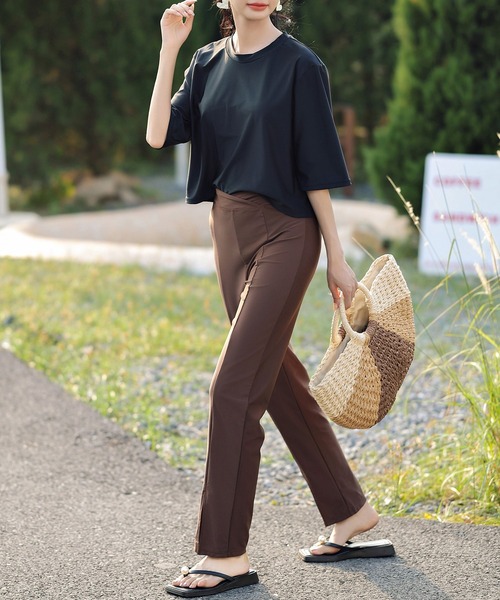 TeddyShop（テディショップ）の「【UVカット率 99.9％以上】レディース サープリス風スリットラッシュガードパンツ（ラッシュガード・レディース・ブラック/グリーン/ブラウン/ベージュ/グレー・S/L/M/LL）」の21枚目の写真