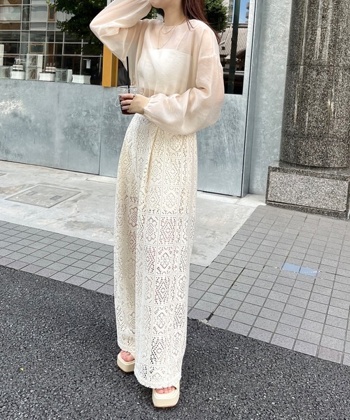 mline（エムライン）の「[mline] シアーショートプルオーバー（Tシャツ/カットソー・レディース・アイボリー/ブラック/ブラウン・FREE）」の19枚目の写真