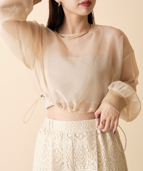 mline（エムライン）の「[mline] シアーショートプルオーバー（Tシャツ/カットソー・レディース・アイボリー/ブラック/ブラウン・FREE）」の21枚目の写真