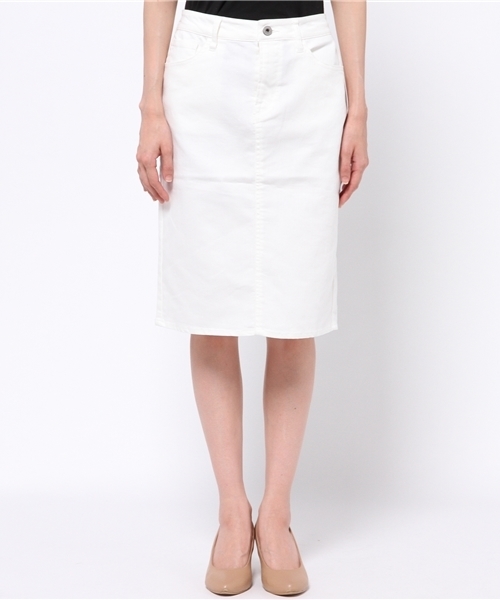 earth music&ecology（アースミュージックアンドエコロジー）の「タイトスカート（デニムスカート・レディース・オフホワイト・SMALL/MEDIUM）」の2枚目の写真